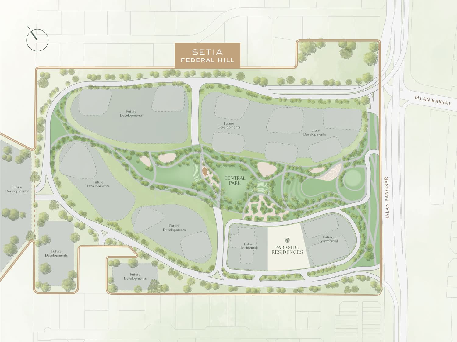 Green urban masterplan illustration